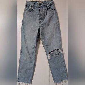 Abercrombie & Fitch Light Blue Ripped Straight Jeans